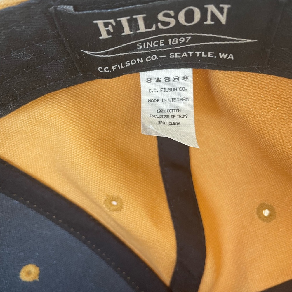 Filson Yellow Baseball Cap One Size - Picture 7 of 8